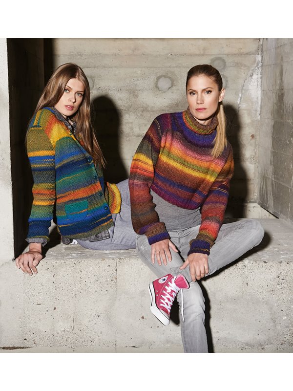 KURZPULLI MIT ZUNGENRAGLAN GLATT LINKS Cinque Multi von Lana Grossa