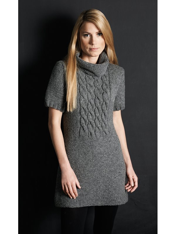 KLEID MIT ZOPFEINSATZ Alta Moda Alpaca von Lana Grossa