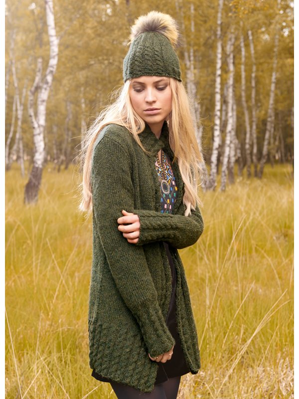 Lana Grossa JACKE MIT ZOPFMUSTERBLENDEN Alta Moda Alpaca