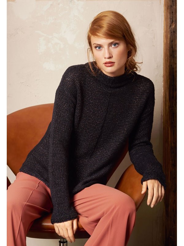 PULLOVER MIT STEHKRAGEN QUER GESTRICKT Stellina von Lana Grossa