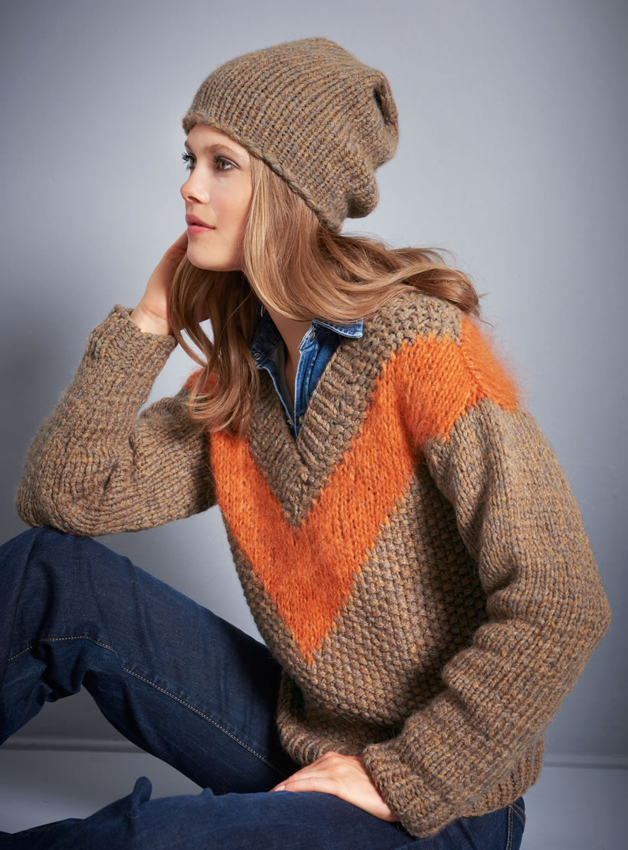 Lana Grossa PULLI MIT ZACKENMUSTER Alta Moda Super Baby/Mohairlana