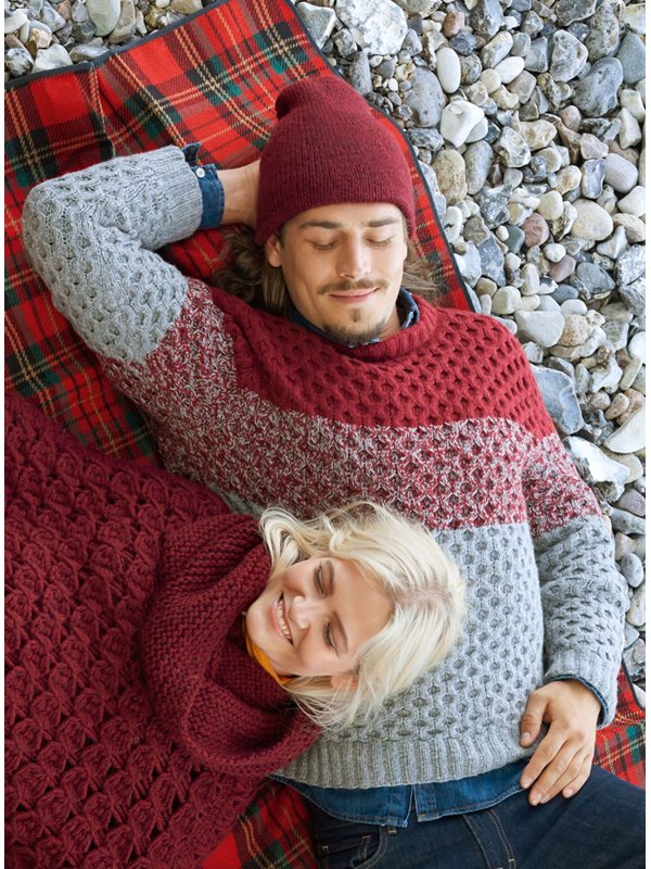 HERRENPULLI IM WABENMUSTER Cashmere 16 Fine von Lana Grossa