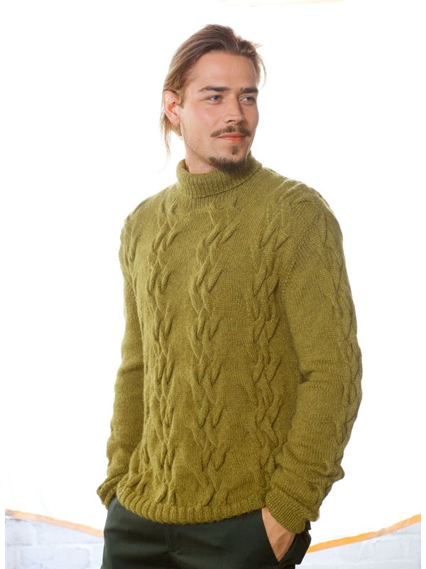 HERRENPULLI MIT ZOPFMUSTER Alpaca Peru 100 von Lana Grossa