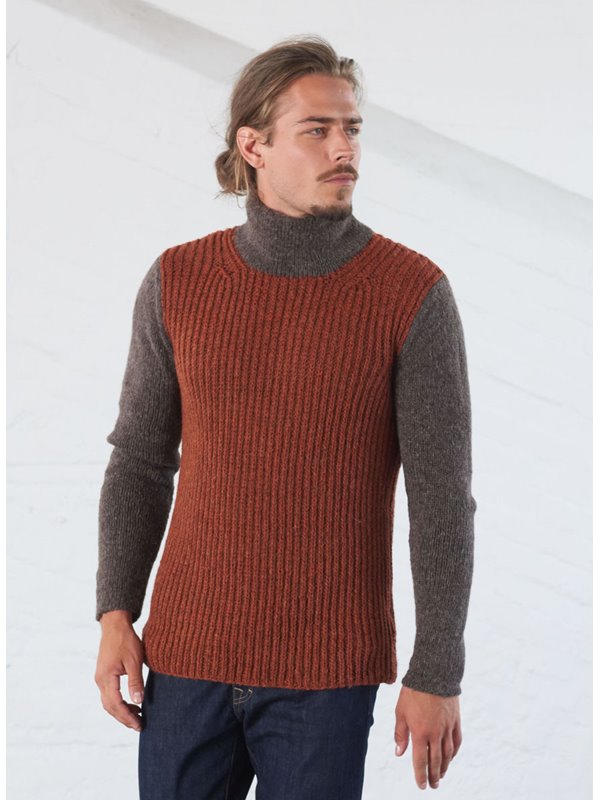 HERRENPULLI MIT HALBPATENTMUSTER UND GLATT RECHTS Alta Moda Alpaca von Lana Grossa