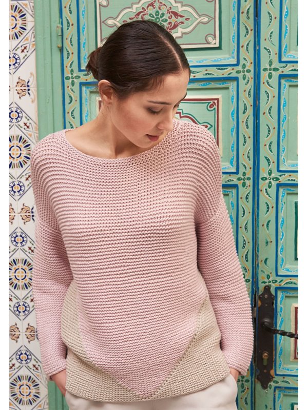 PULLI KRAUS RECHTS MIT FARBFLÄCHEN Cashseta von Lana Grossa