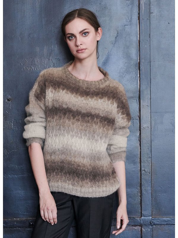 PULLI MIT STRUKTURMUSTER Silkhair Print von Lana Grossa