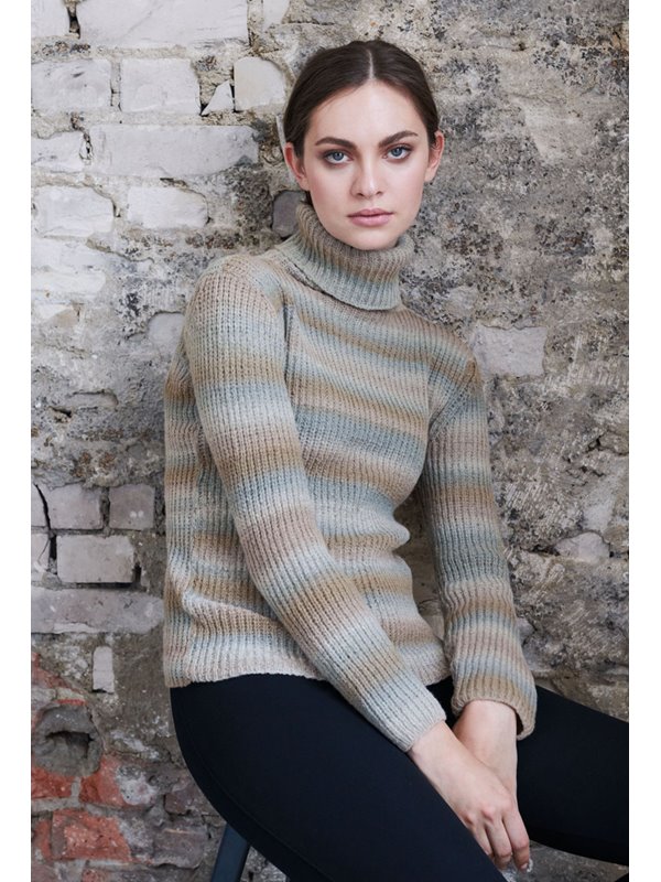 PULLI IM HALBPATENTMUSTER Cashmere 16 Fine Degradé von Lana Grossa
