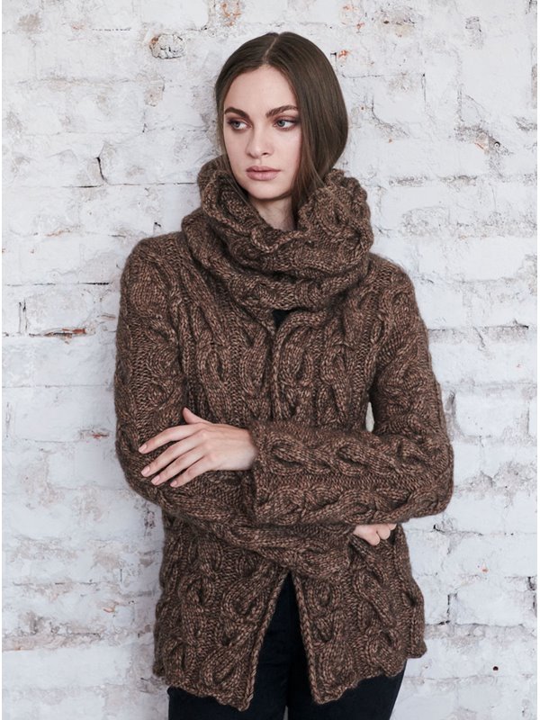 JACKE MIT ZOPFMUSTER Insieme von Lana Grossa