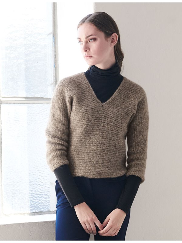 KIMONOPULLI QUERGESTRICKT Garzato Fleece von Lana Grossa