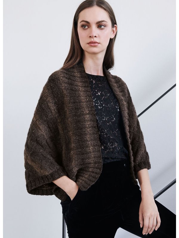 BOLERO IM KAROSTRUKTURMUSTER Alta Moda Cashmere 16 Sfumato von Lana Grossa