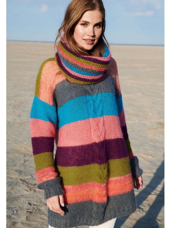PULLI KRAUS RECHTS MIT ZOPFMUSTER Silkhair/Silkhair Print von Lana Grossa