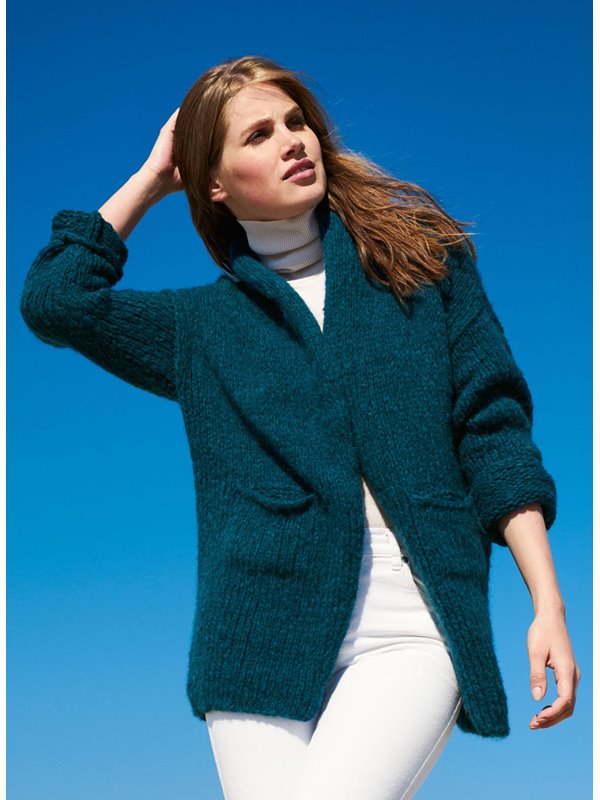 JACKE MIT TASCHEN UND SCHALKRAGEN Cloud von Lana Grossa