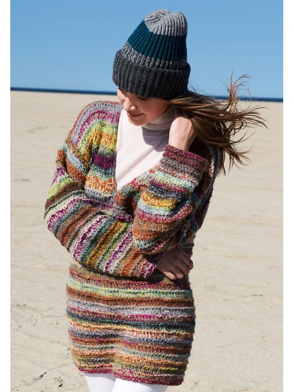 V-PULLI IN STREIFEN GLATT RECHTS UND KRAUS RECHTS Fatto/Tutti von Lana Grossa