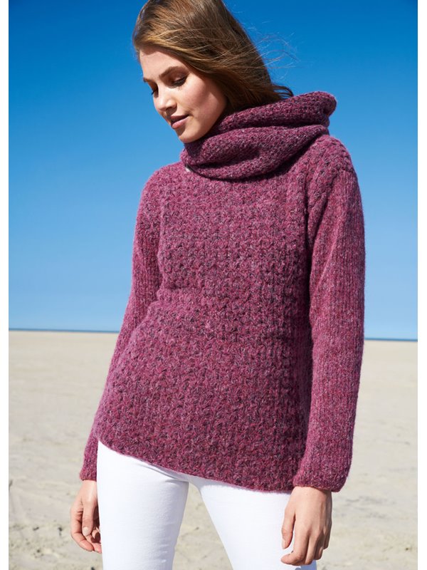 HÄKELPULLI MIT BLATTMUSTER Garzato Fleece von Lana Grossa