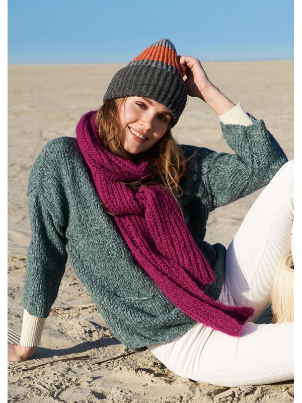 PULLI GLATT RECHTS MIT TASCHEN Anima von Lana Grossa