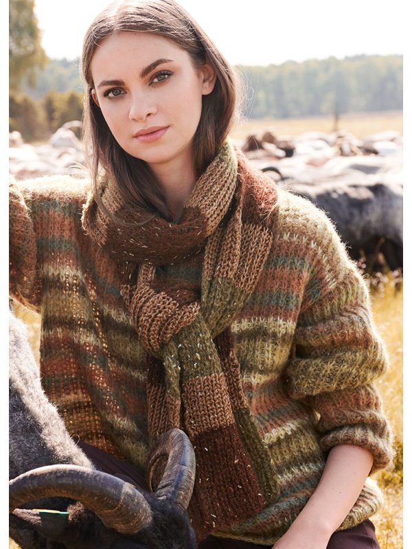 SCHAL IM HALBPATENTMUSTER Cometa/Slow Wool Canapa von Lana Grossa