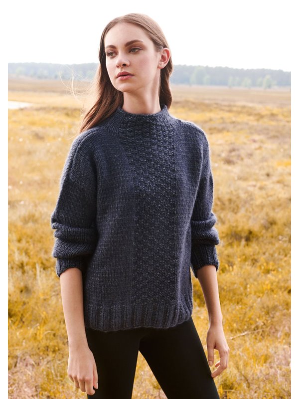 PULLI MIT SCHACHBRETTMUSTEREINSATZ Insieme von Lana Grossa
