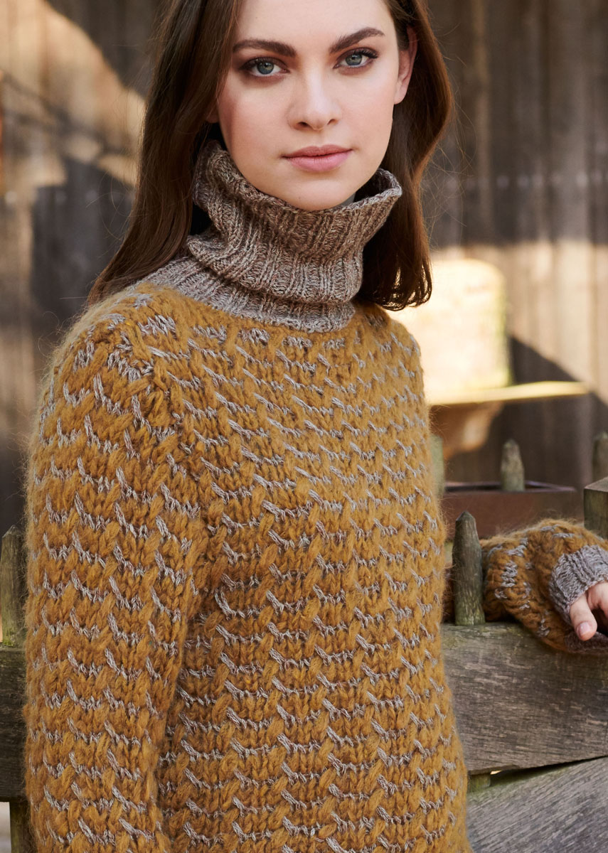 PULLI IM ZOPFSTRUKTURMUSTER Smokey/Peloso FILATI No. 56 (Herbst