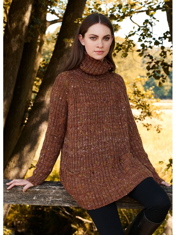 RAGLANPULLI IM ZOPF-RIPPENMUSTER Only Tweed von Lana Grossa