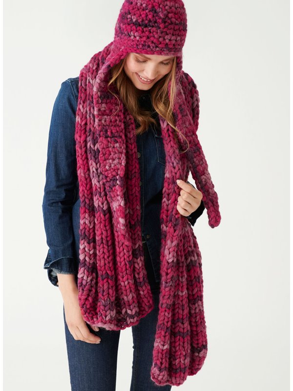 SCHAL IN BREITEN RIPPEN Weekend Color von Lana Grossa