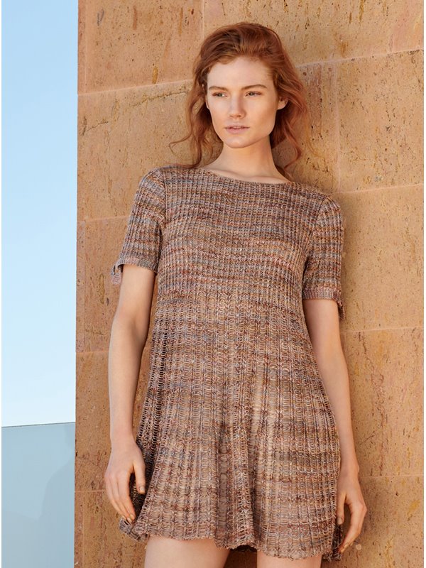 MINIKLEID MIT RIPPEN- UND FALLMASCHENMUSTER Pappagallo von Lana Grossa