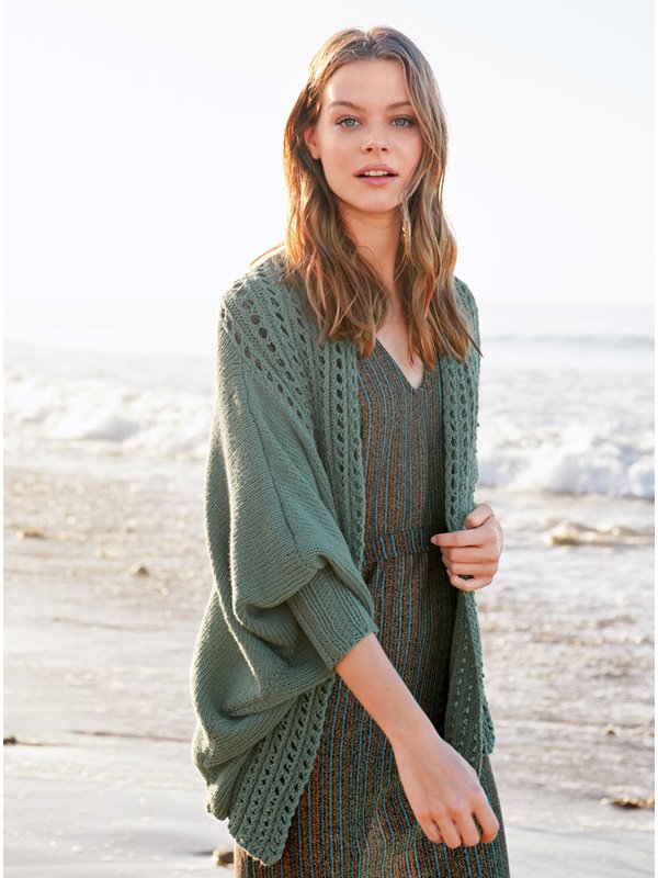 Lana Grossa FLEDERMAUSJACKE MIT LOCHMUSTERBLENDE Only Cotton