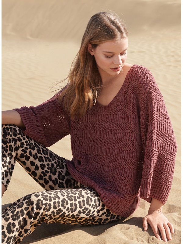 PULLI MIT HALBPATENT- UND NETZMUSTER Linarte von Lana Grossa