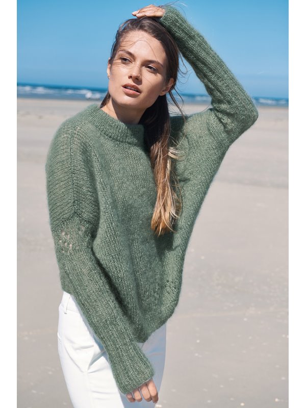 PULLI MIT LOCHMUSTERBORDÜREN Silkhair/Silkhair Lusso von Lana Grossa
