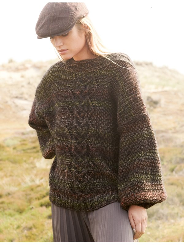 PULLI GLATT LINKS MIT ARANMUSTER IM VORDERTEIL Piuma von Lana Grossa