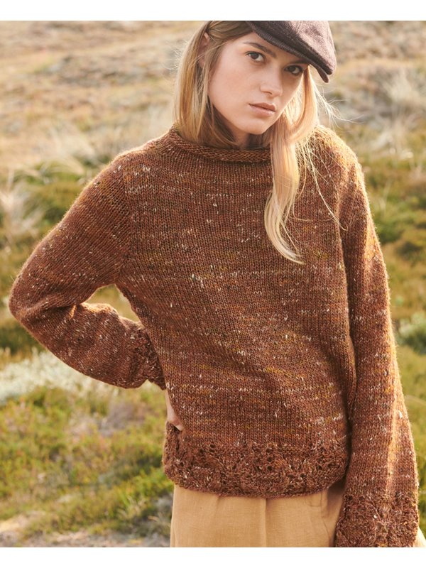 PULLI MIT LOCHMUSTERBORDÜREN Only Tweed von Lana Grossa