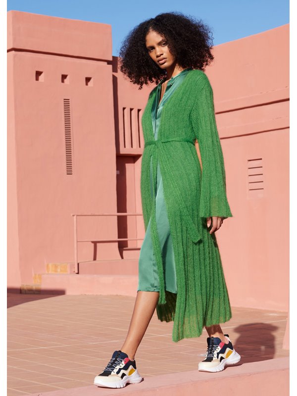 MANTEL IN RIPPEN Silkhair von Lana Grossa