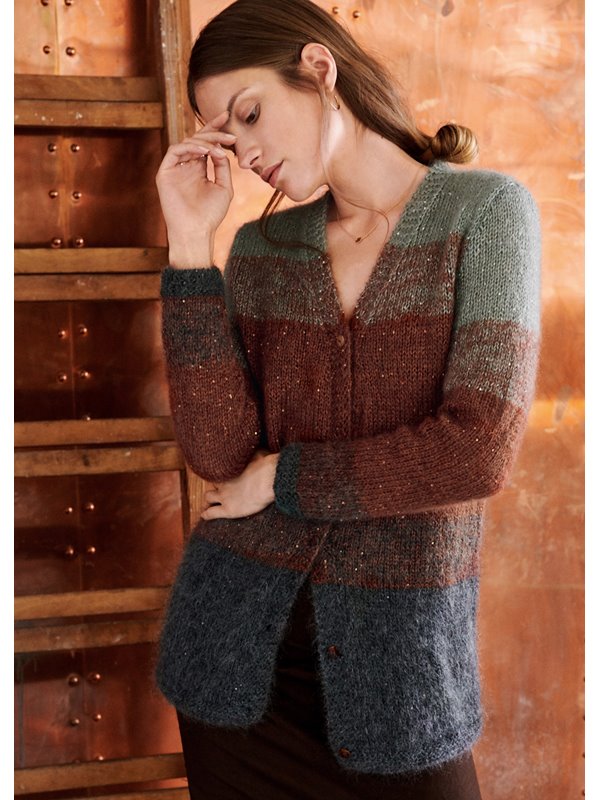 CARDIGAN GLATT RECHTS Silkhair & Diamante von Lana Grossa