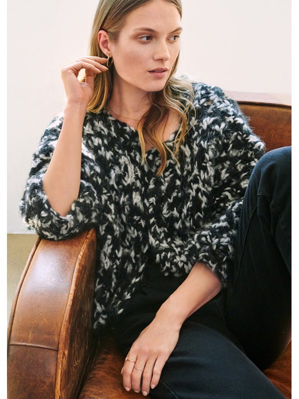 JACKE IM GITTERMUSTER Lala Berlin Furry Bicolor von Lana Grossa