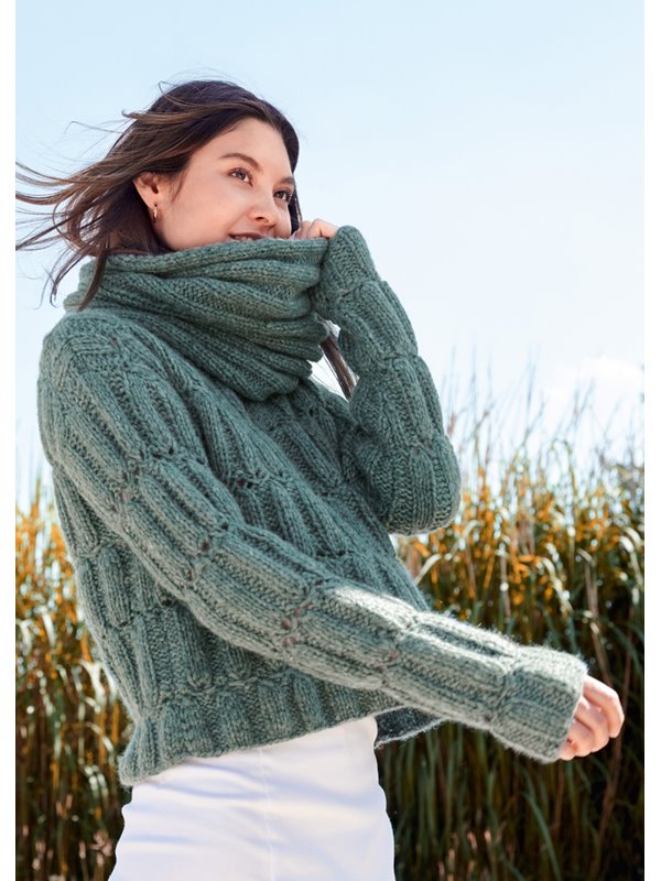 PULLI IM RIPPENMUSTER MIT LOCHREIHEN Lala Berlin Lovely Cashmere von Lana Grossa