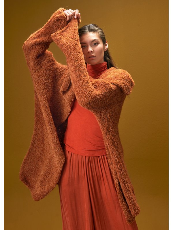 Lana Grossa LONGJACKE GLATT RECHTS MIT TROMPETENÄRMELN Luna & Nuvoletta