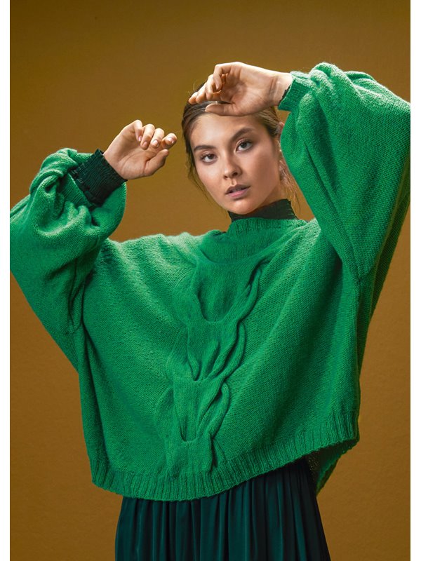 PULLI MIT ZOPFMUSTER Ecopuno von Lana Grossa