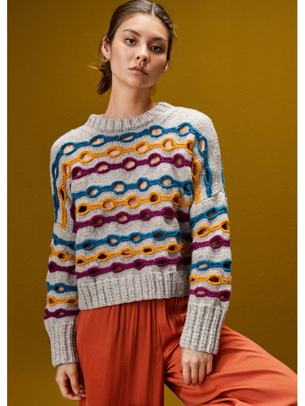 PULLI MIT QUERRIPPEN-LOCHMUSTER Alta Moda Cashmere 16 von Lana Grossa