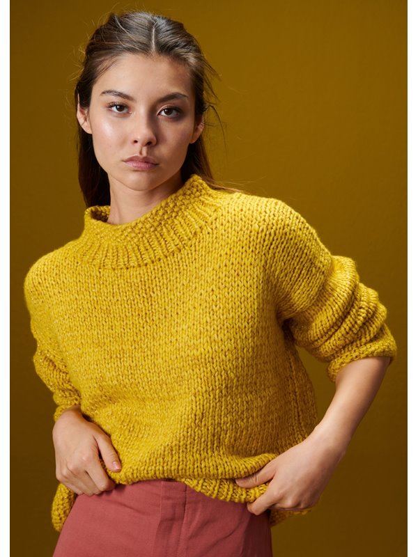 PULLI MIT PERLMUSTER/RIPPENBUND Lala Berlin Lovely Cotton & Brillino von Lana Grossa