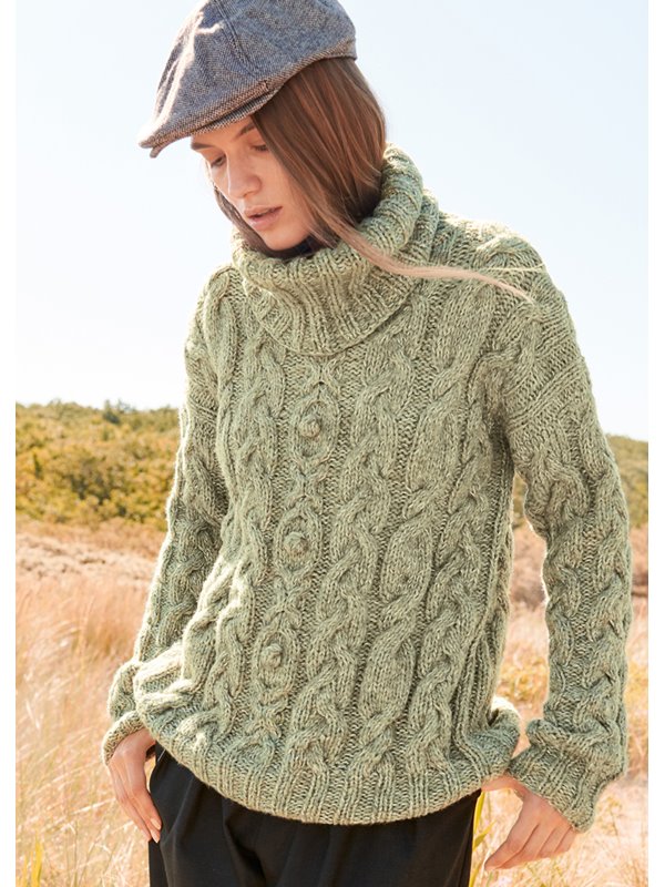PULLI MIT ZOPF-NOPPENMUSTER Fusione & Brillino von Lana Grossa