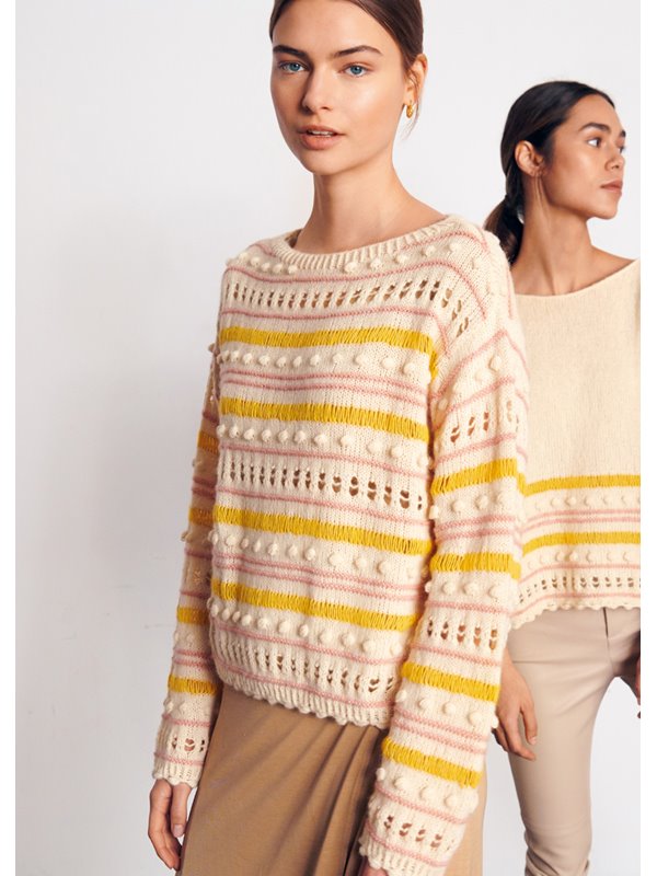 PULLI IM MUSTERMIX MIT NOPPENRAND Ecopuno von Lana Grossa