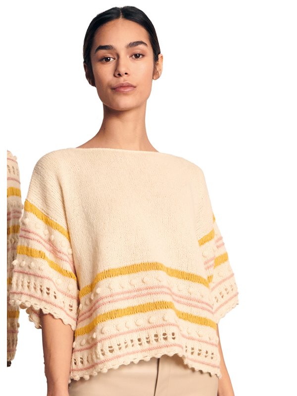 PULLI GLATT RECHTS MIT MUSTERMIX UND NOPPENRAND Ecopuno von Lana Grossa