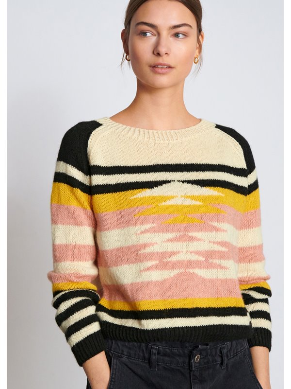 Lana Grossa RAGLANPULLI MIT EINSTRICKMUSTER Ecopuno