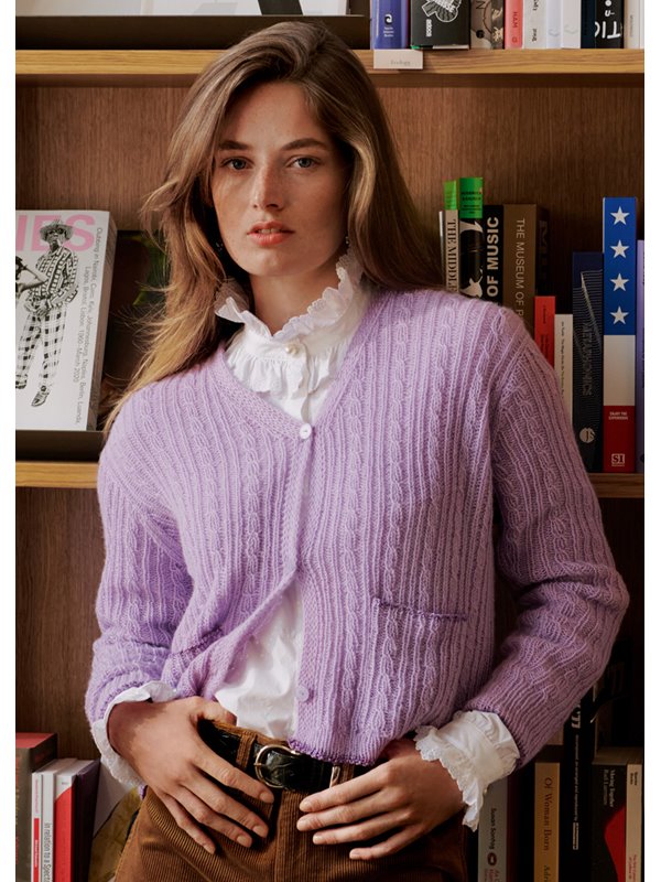 CARDIGAN IM ZOPF-RIPPENMUSTER Ecopuno & Brillino von Lana Grossa