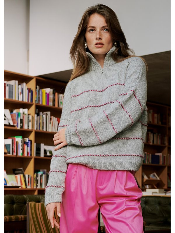 TROYER MIT FARBIGEN QUERSTREIFEN Cool Merino & Brigitte No. 2 von Lana Grossa