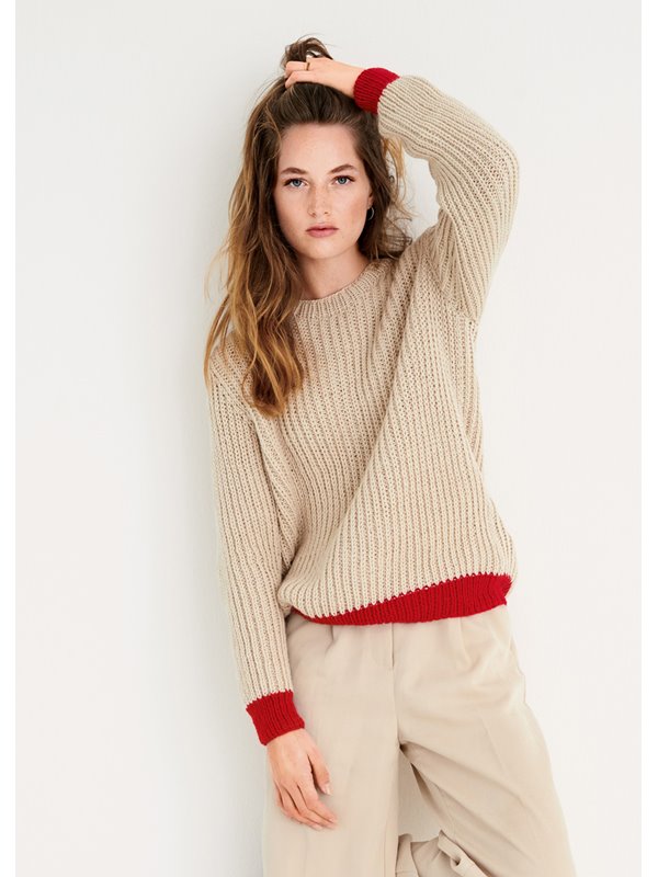 Lana Grossa PULLI IM HALBPATENTMUSTER Landlust Alpaka Merino 100