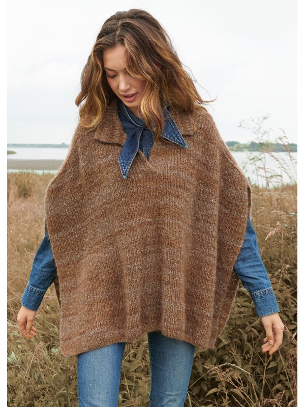 Lana Grossa PONCHO IN RIPPEN MIT POLOKRAGEN Inizio Pelo