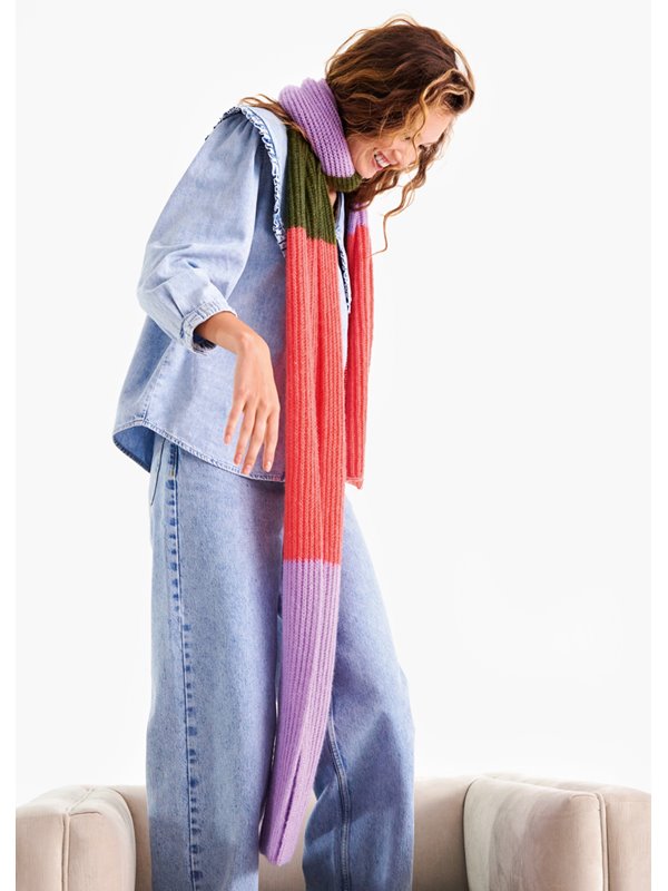 Lana Grossa SCHAL IM PATENTMUSTER IN FARBFLÄCHEN Ecopuno