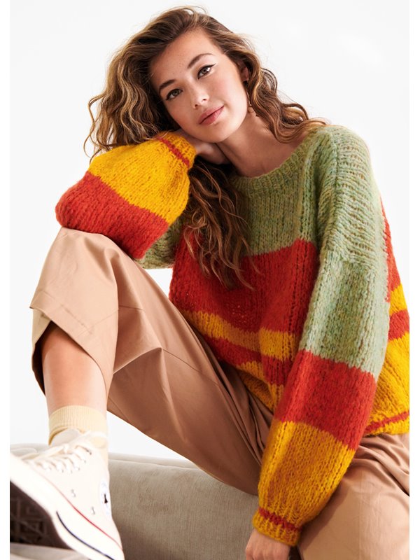 PULLI GLATT RECHTS MIT BLOCKSTREIFEN Nuvoletta von Lana Grossa