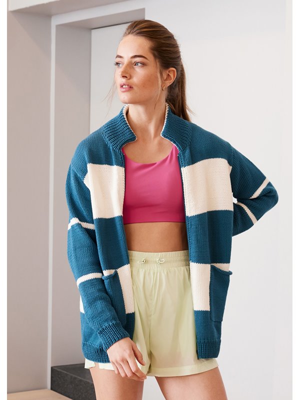 JACKE GLATT RECHTS MIT STREIFEN Riserva von Lana Grossa