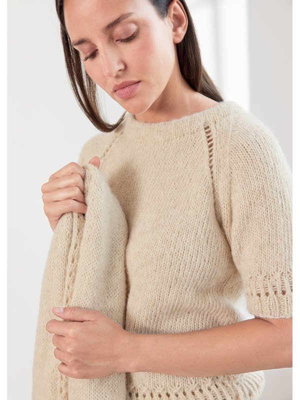 PULLOVER Natural Alpaca Pelo von Lana Grossa